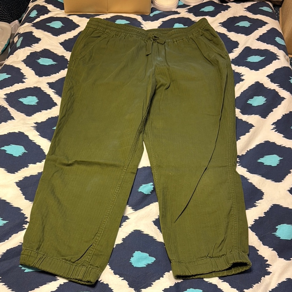 J. Crew Olive Green Drawstring Track Joggers